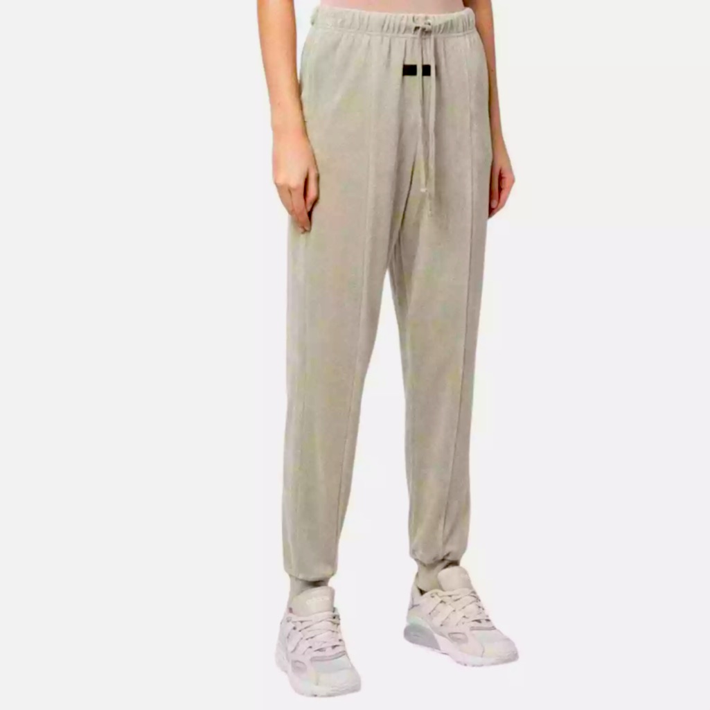 Fear Of God Essentials Velour Drawstring Track Pants In Seafoam Green Medium